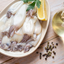 raw squid on a plate